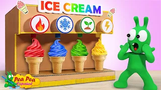 Pea Pea Makes 4-Element Ice Cream With An Ice Cream Vending Machine | Pea Pea WORLD