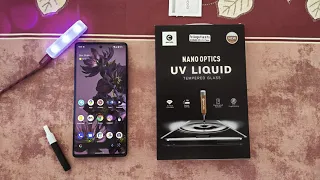 Pixel 6 Pro Tempered curved Glass Screen UV Light liquid Mocolo installation and fingerprint test