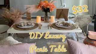 DIY Luxury Picnic Table | Budget Friendly only $32 | Date Night Ideas | Luxury Picnic Planner