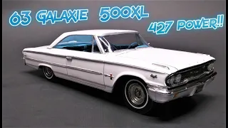 1963 Ford Galaxie 500 XL 427 3n1 Custom 1/25 Scale Model Kit Build Review AMT1186 AMT