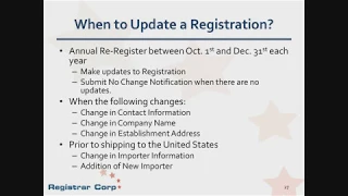 Annual FDA Drug Establishment Registration and Listings