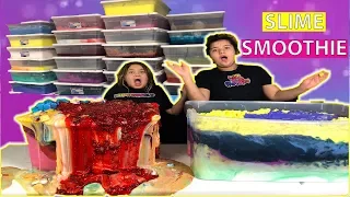 MIXING ALL OUR GIANT SLIMES - SUPER HUGE SLIME SMOOTHIE