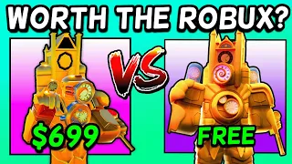 PAY TO WIN TITAN CLOCKMAN vs FREE TITAN CLOCKMAN!?