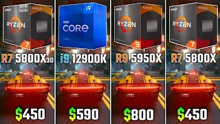 RYZEN 7 5800X3D vs i9 12900K vs RYZEN 5950X vs RYZEN 5800X (RTX 3070)  Test in 6 Game1