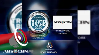 ABS-CBN, wagi ng ika-5 platinum award sa Reader's Digest Trusted Brands 2020|ABS-CBN PR News Rundown