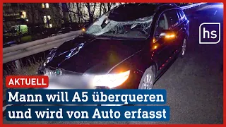 A5-Vollsperrung bei Niederrad: Unfallbeteiligter wird von Auto erfasst | hessenschau