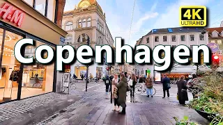 Copenhagen, Denmark 🇩🇰 4K Walking Tour of Main Shopping Street Strøget
