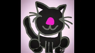 Коротко о создании чёрного кота с ошейником. #ibispaintx