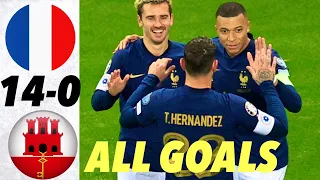 France vs Gibraltar 14-0 - All Goals and Highlights - 2023 🔥 MBAPPE & GIROUD