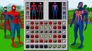 REALISTIC SPIDER MAN MILERS MORALES vs SPIDER MAN 2099 Inventory! MINECRAFT HOW TO PLAY SUPERHEROES