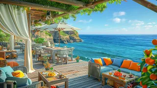 Tranquil Mornings Beach Cafe -  Ambience with Bossa Nova Jazz & Music and Gentle, Ocean Waves