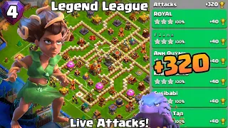 Th16 Legend League Attacks Strategy! +320 May Season Day 4 : Clash Of Clans