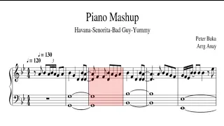 MIX OF SONGS ON THE PIANO SEÑORITA   DANCE MONKEY   HAVANA   YUMMY   BAD GUY