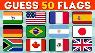 Guess the Flag Quiz | Can You Guess the 50 Flags? | Flag Quiz | learn 50 Flags of the World