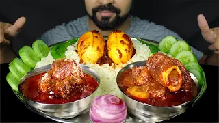 Kasmiri Mutton Rogan Josh,Boiled Egg Fry,Salad,Green Chili,Onion and Rice Eating | #LiveToEATT