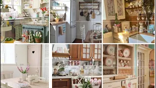 Spring Vintage Farmhouse Kitchen |Antique kitchen ideas #farmhouse #springdecor #kitchendecor