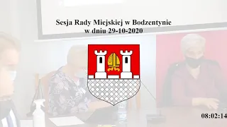 Sesja Rady Miejskiej w Bodzentynie z dnia 29 października 2020 r.