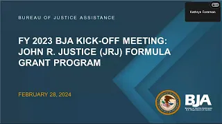 FY 2023 BJA Kickoff Meeting: John R. Justice Formula Grant Program