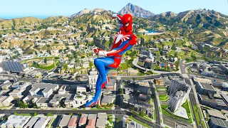 GTA 5 Spiderman Epic Jumps Compilation(GTA V Fails Funny Moments)