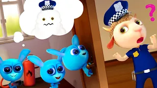 Knock Knock Who's There? Rabbits vs Little Cop | Cartoon for Kids | Dolly and Friends 3D