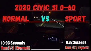 2020 Civic Si 0-60 Normal vs Sport