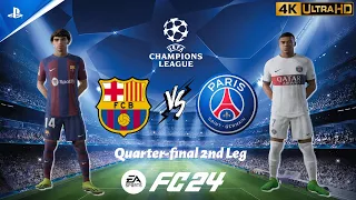 FC 24 - Barcelona vs. PSG | Champions League 23/24 Quarter-final 2nd Leg | PS5 [4K 60FPS]