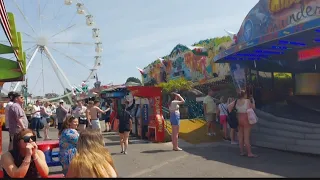 Barry Island Funfair and a Busy Hot Sunny Day on Beach in Wales #wales #beach #sun #rides