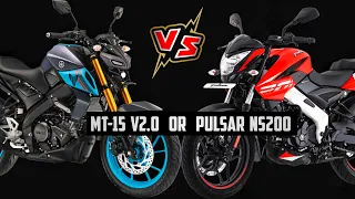 Yamaha MT-15 V2.0 Vs Bajaj Pulsar NS200 Detailed Comparison : MT-15 V2.0 Vs NS200