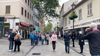 4K, Gibraltar Main Street Walk | 20th April 2024 | British Overseas Territory