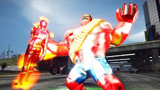 Red Hulk VS Flash Epic Battle GTA 5 | Redux Mango