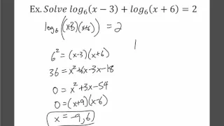 Math 30-1: 8.4 Log Equations