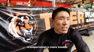 China's MMA Fighter Yao Hong Gang at Tiger Muay Thai