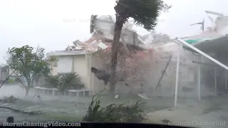 Extreme Debris Filled Winds, Placida, Florida - Hurricane Ian - 9/28/2022