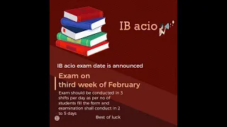 IB ACIO || TIER 1 Exam Date Announced || ib acio | Ssc_cgl | government exams