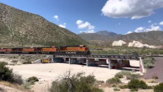 BNSF Norfolk Southern Z Train At The Rocks! Eastbound milepost 60 Cajon Subdivision California 4KHDR