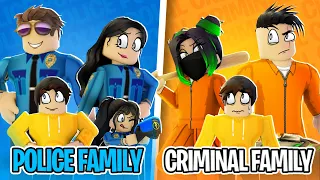 POLICE FAMILY vs CRIMINAL FAMILY in Roblox BROOKHAVEN RP!