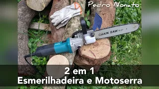 Kit Motoserra para Esmerilhadeira "MONTAGEM E TESTE" Chain saw kit. Woodworking