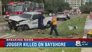 Jogger struck, knocked into water by truck on Bayshore Boulevard