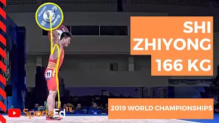 SHI Zhiyong 166 KG snatch at the 2019 World Championhips with bar path
