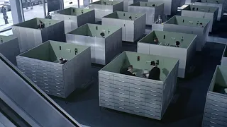 Playtime (1967) by Jacques Tati, Clip: Work pods