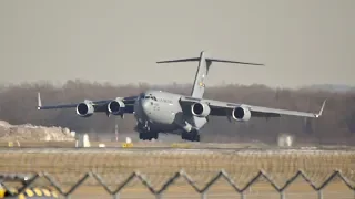 Boeing C-17A Globemaster III United States Air Force USAF arrival at Munich Airport