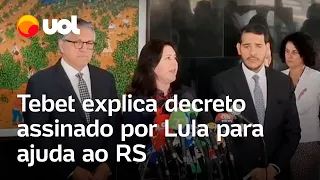 Tebet diz que decreto assinado por Lula permite recursos fora do teto de gastos em calamidades