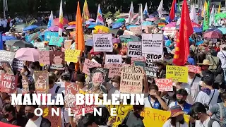 Activists troop to EDSA Monument to commemorate the 37th anniv of the EDSA People Power Revolution