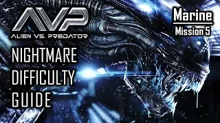 Nightmare Difficulty Guide - Aliens vs Predator (2010) - Marine Mission 5 - No Deaths Walkthrough