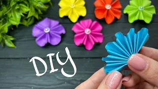 Easy Paper Flowers DIY ПРОСТЫЕ Цветы из бумаги Своими руками