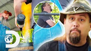 Alcohol Barrel BLOWS UP In Moonshiners Face! | Moonshiners