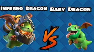 Inferno Dragon VS Baby Dragon - What is the best fire dragon? - Clash Royale Comparison