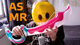 ASMR with AWESOME INFLATABLE SWORD! (Sticky finger sounds, Plastic Tapping, No Talking)