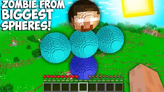 What if YOU SPAWN A HEROBRINE FROM THE BIGGEST SPHERES in Minecraft ? LARGEST ROUND HEROBRINE !