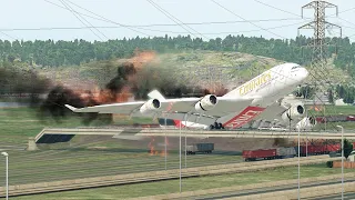 A380 Pilot Made A Horrible Emergency Landing After Fired Engines [XP11]